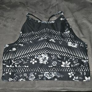 Betsey Johnson Black and White Patterned Sports Bra
